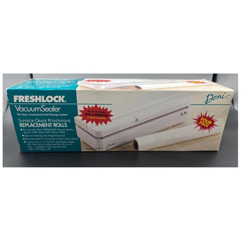 Deni Freshlock II Vacuum Sealer Machine Blue Food‎ Preserver + Box of rolls
